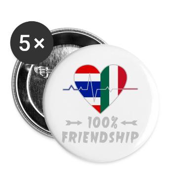 Thailand and Italy 100% friendship - Buttons large 2.2''/56 mm (5-pack) - white - Front