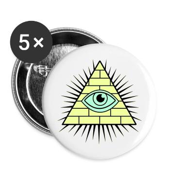 Illuminati Pyramid - Buttons large 2.2''/56 mm (5-pack) - white - Front