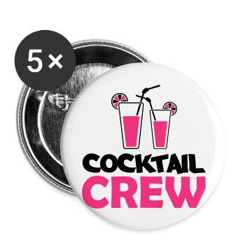 cocktail crew - Buttons groß 56 mm (5er Pack) - Weiß - Vorne