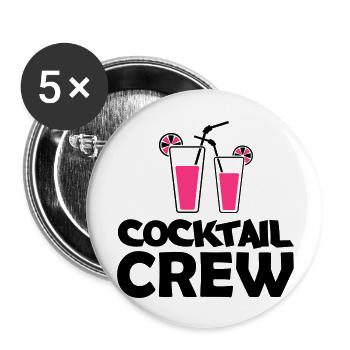 cocktail crew - Buttons groß 56 mm (5er Pack) - Weiß - Vorne