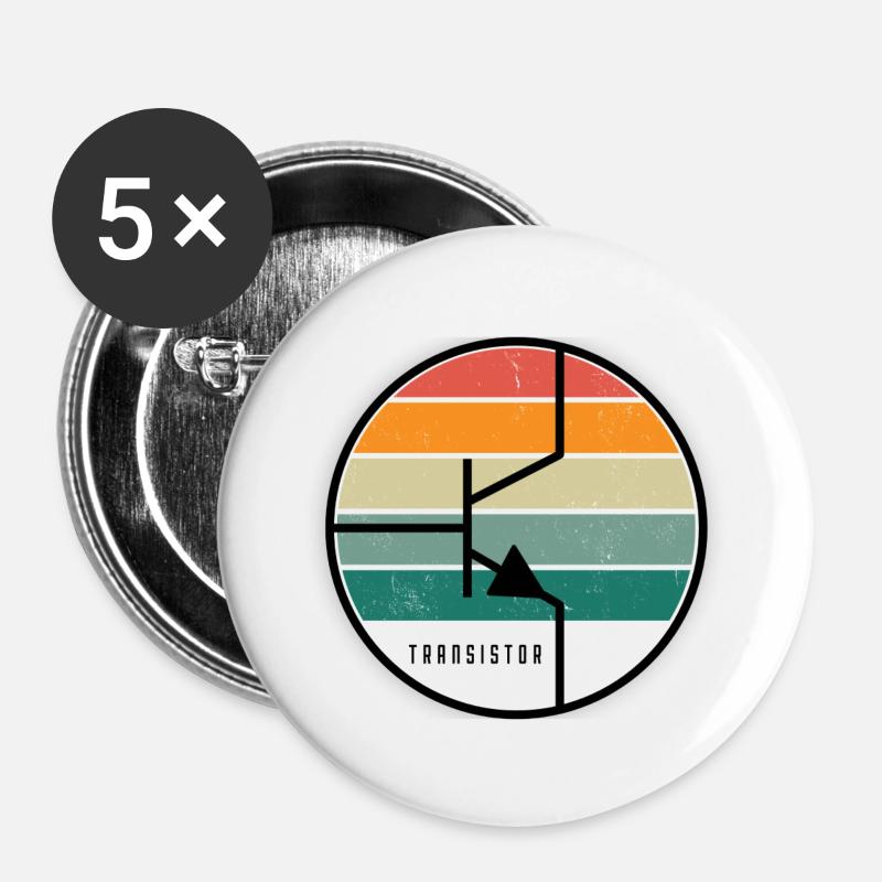 Transistor - Buttons large 2.2''/56 mm (5-pack) - white