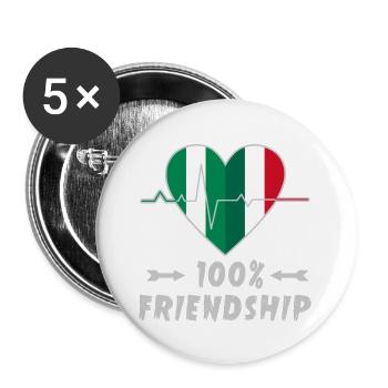 Nigeria and Italy 100% friendship - Buttons large 2.2''/56 mm (5-pack) - white - Front