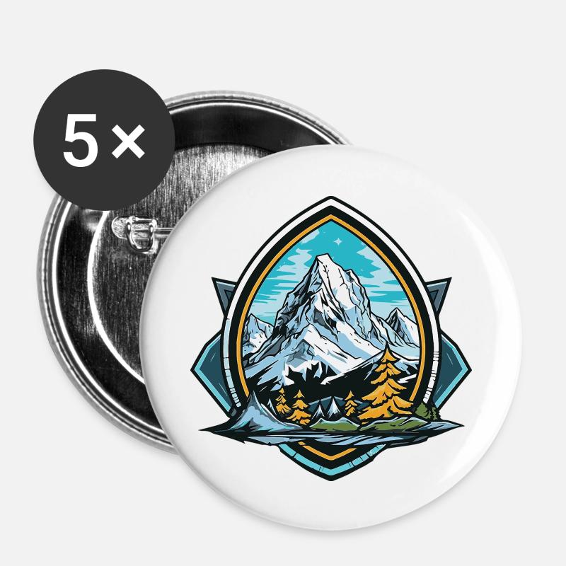 Mountain Mountain - Buttons large 2.2''/56 mm (5-pack) - white
