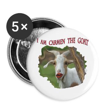 Ziege Carmen Geiss Parodie die Geissens m.a.m.b.a - Buttons groß 56 mm (5er Pack) - Weiß - Vorne