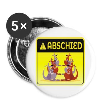 ABSCHIED KOLLEGEN TEAM GRUPPE - KÄNGURUS - Buttons groß 56 mm (5er Pack) - Weiß - Vorne