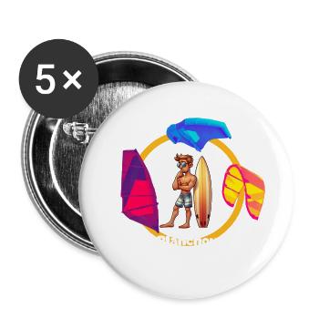 Make your choice wind kite wing pw transparent - Lot de 5 grands badges (56 mm) - blanc - Devant