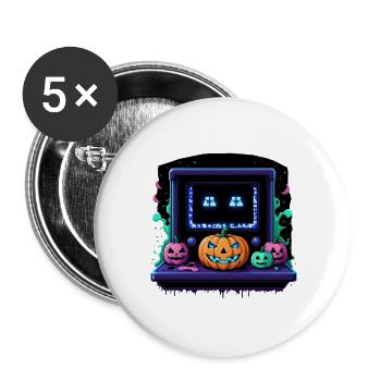 Games Ghost Ghost Halloween Pumpkin Bat - Buttons large 2.2''/56 mm (5-pack) - white - Front