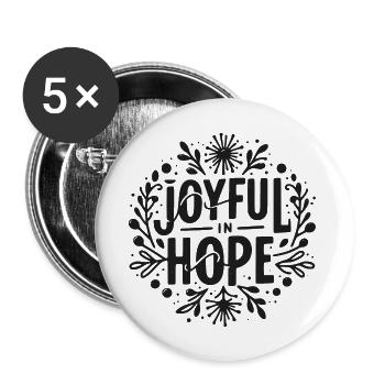 Joyeux dans l’espérance - Lot de 5 grands badges (56 mm) - blanc - Devant