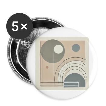 Minimilist art - Buttons large 2.2''/56 mm (5-pack) - white - Front