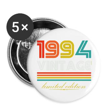 Vintage, 1994, Vintage Retro, Cadeau - Lot de 5 grands badges (56 mm) - blanc - Devant