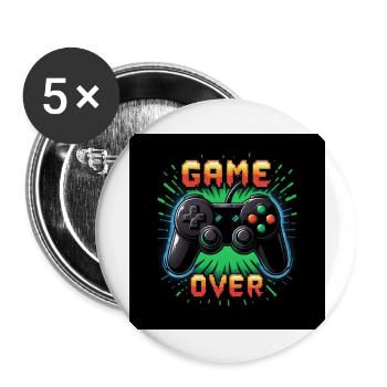 Controller Gaming Zocken Spielen Geschenk Gamer - Buttons groß 56 mm (5er Pack) - Weiß - Vorne