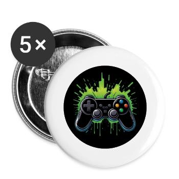 Controller Gaming Zocken Spielen Geschenk Gamer - Buttons groß 56 mm (5er Pack) - Weiß - Vorne