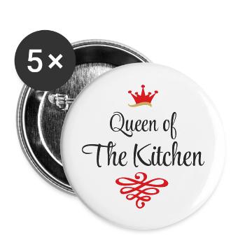 T-shirts amusants pour les femmes qui aiment cuisiner - Lot de 5 grands badges (56 mm) - blanc - Devant