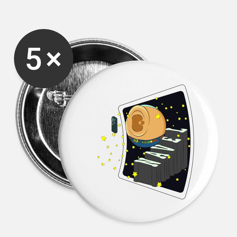 SELFIE NAVEL - Buttons large 2.2''/56 mm (5-pack) - white