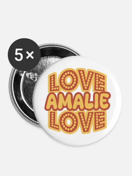 Geschenk für Amalie - Buttons groß 56 mm (5er Pack) - Weiß