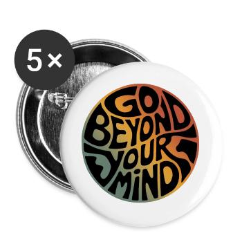 Gehen Sie über Ihren Verstand hinaus - Buttons groß 56 mm (5er Pack) - Weiß - Vorne