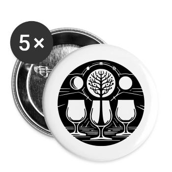 Yggdrasil - Buttons groß 56 mm (5er Pack) - Weiß - Vorne