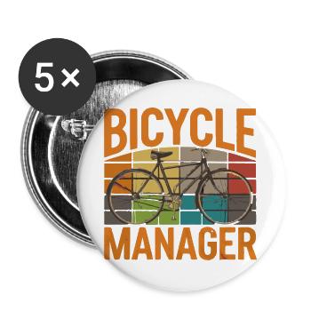 Vintage Bicycle Manager - Buttons large 2.2''/56 mm (5-pack) - white - Front