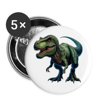 Dinosaurier - Buttons groß 56 mm (5er Pack) - Weiß - Vorne