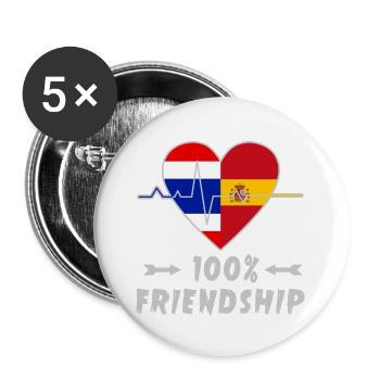Thailand and Spain 100% friendship - Buttons large 2.2''/56 mm (5-pack) - white - Front
