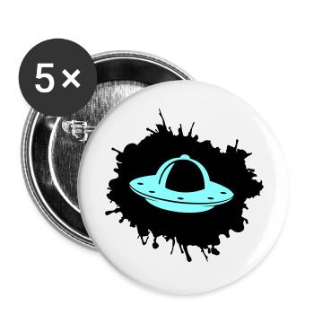 Ufo Klecks - Buttons groß 56 mm (5er Pack) - Weiß - Vorne