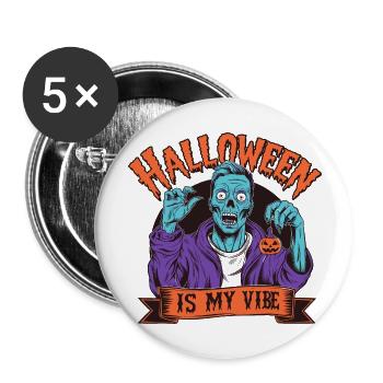 Halloween is my vibe - Lot de 5 grands badges (56 mm) - blanc - Devant