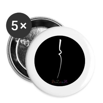 Bretagne - Bretonne BiZouH - Lot de 5 grands badges (56 mm) - blanc - Devant