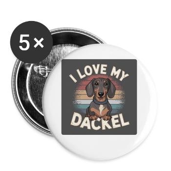 I Love my DachshundDesign for dachshunds and dog lovers - Buttons large 2.2''/56 mm (5-pack) - white - Front