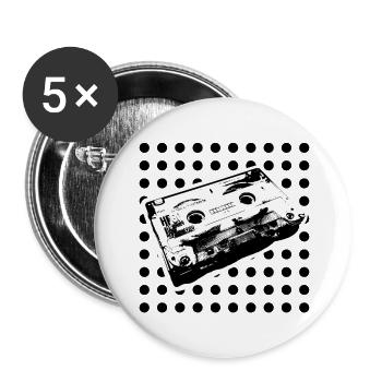 Kids from the 90s - spotted black beauty - Buttons groß 56 mm (5er Pack) - Weiß - Vorne