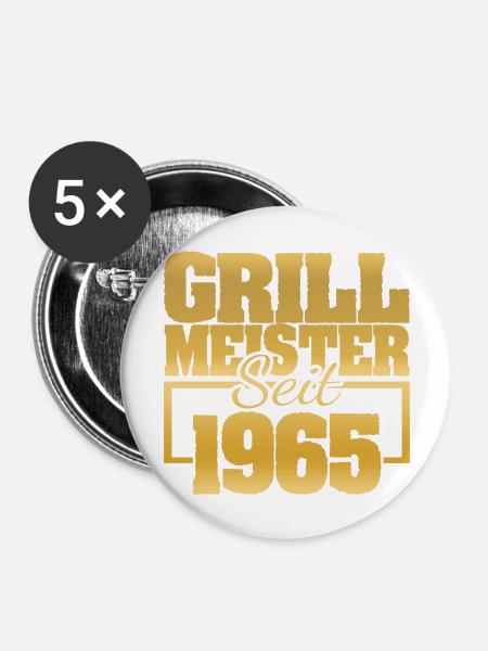 1965 - Buttons groß 56 mm (5er Pack) - Weiß