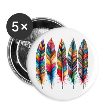 Feathers - Buttons large 2.2''/56 mm (5-pack) - white - Front