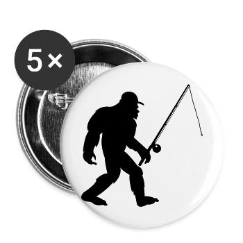 big foot fishing - Buttons large 2.2''/56 mm (5-pack) - white - Front