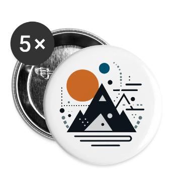 Gebirge - Buttons groß 56 mm (5er Pack) - Weiß - Vorne