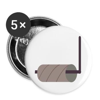 ROULEAU DE PAPIER TOILETTE VIDE TOILETTE - Lot de 5 grands badges (56 mm) - blanc - Devant