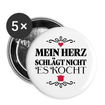 Lustige Sprüche für Köche - Buttons groß 56 mm (5er Pack) - Weiß - Vorne