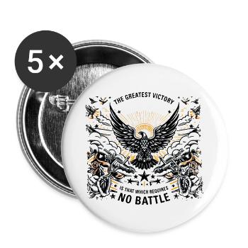 the greatest victory is that which requires no bat - Buttons groß 56 mm (5er Pack) - Weiß - Vorne