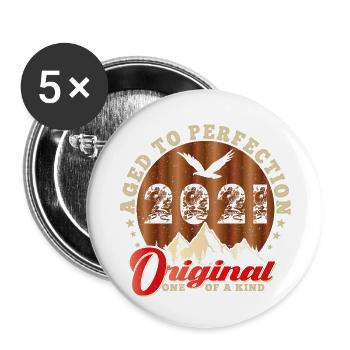 Iconic 2021 Anniversary - Buttons large 2.2''/56 mm (5-pack) - white - Front