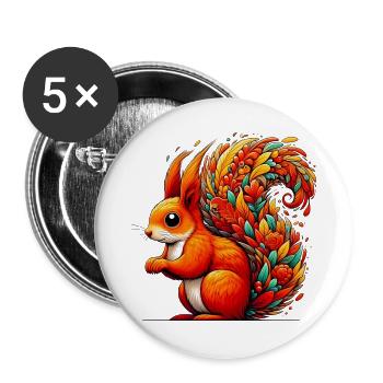 Squirrel - Buttons large 2.2''/56 mm (5-pack) - white - Front