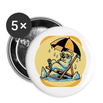 polarbear - Lot de 5 grands badges (56 mm) - blanc - Devant
