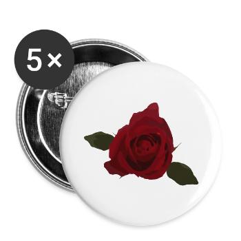 Red rose, flower, top view - Buttons large 2.2''/56 mm (5-pack) - white - Front