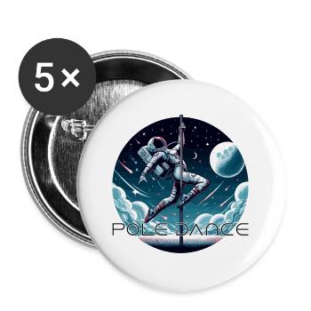 Pole Dance Astronaut Pole Dance Gift - Buttons large 2.2''/56 mm (5-pack) - white - Front