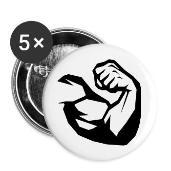Biceps Fitness - Buttons large 2.2''/56 mm (5-pack) - white - Front