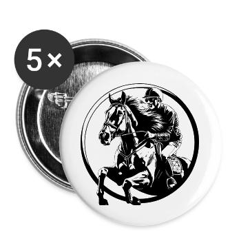 Riding Horse Man - Buttons large 2.2''/56 mm (5-pack) - white - Front