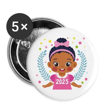 Children 2025 - Buttons large 2.2''/56 mm (5-pack) - white - Front