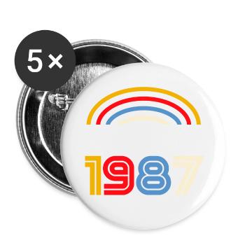 Geburtstagsgeschenk im November 1987. November 1987 - Buttons groß 56 mm (5er Pack) - Weiß - Vorne