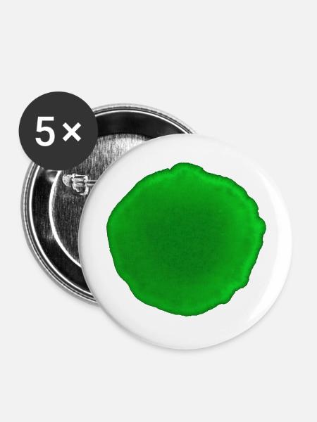 Punkt Grün - Buttons groß 56 mm (5er Pack) - Weiß