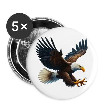 Aigle - Lot de 5 grands badges (56 mm) - blanc - Devant