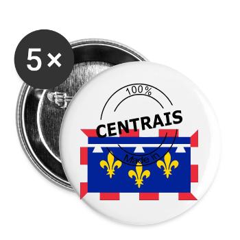 Centrais - Lot de 5 grands badges (56 mm) - blanc - Devant