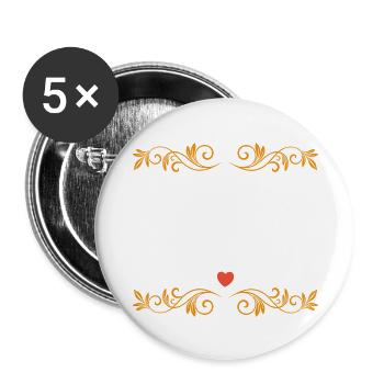 I love you mom and dad and books - Buttons large 2.2''/56 mm (5-pack) - white - Front