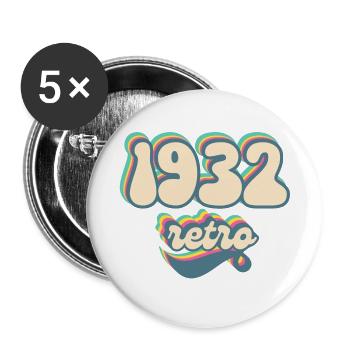 1932 Retro Gift Idea - Buttons large 2.2''/56 mm (5-pack) - white - Front